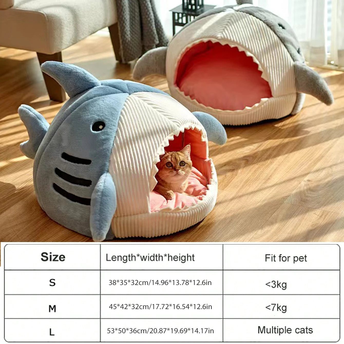 Shark Pet Cave Bed